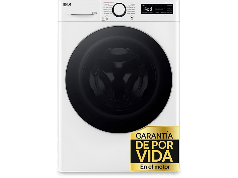 REACONDICIONADO Seminuevo Excelente Lavadora secadora - LG F2DR5S09A1W, 9 kg+5 kg, 1200 rpm, 12 programas, Blanco