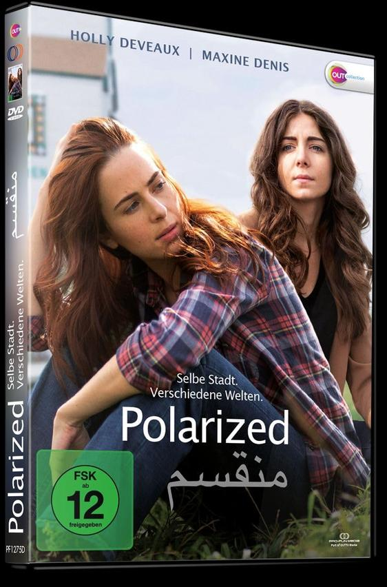 DVD-Hülle mit zwei Frauen auf dem Cover, der Titel lautet "Polarized" in mehreren Sprachen.