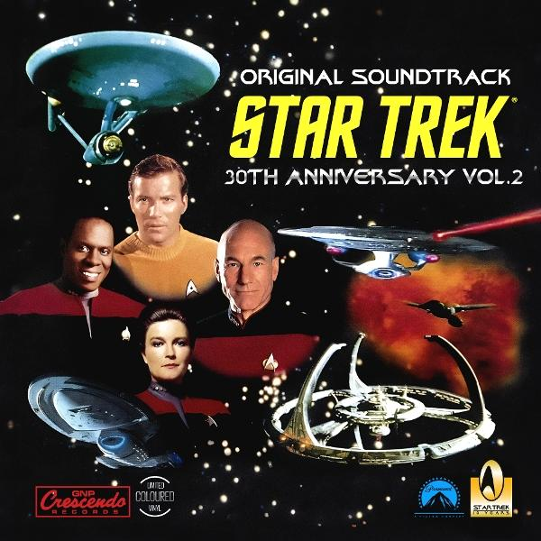 Albumcover von Star Trek 30th Anniversary Vol. 2, mit Bildern der Besetzung und Raumschiffen auf dunklem Hintergrund.