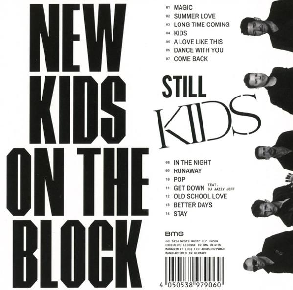 Albumcover mit 'New Kids On The Block' Text und Fotos der Band.