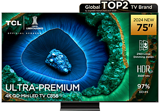 TCL 75C855 75 inç 189 Ekran Premium QD-Mini 4K LED TV