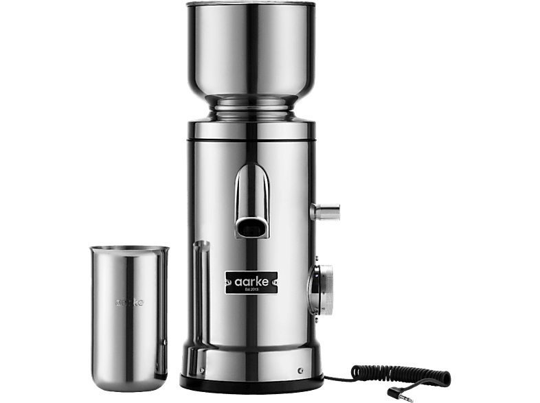 Aarke A1340 Kaffeemühle (Stainless Steel, 64 mm flache Mahlscheiben aus Edelstahl)