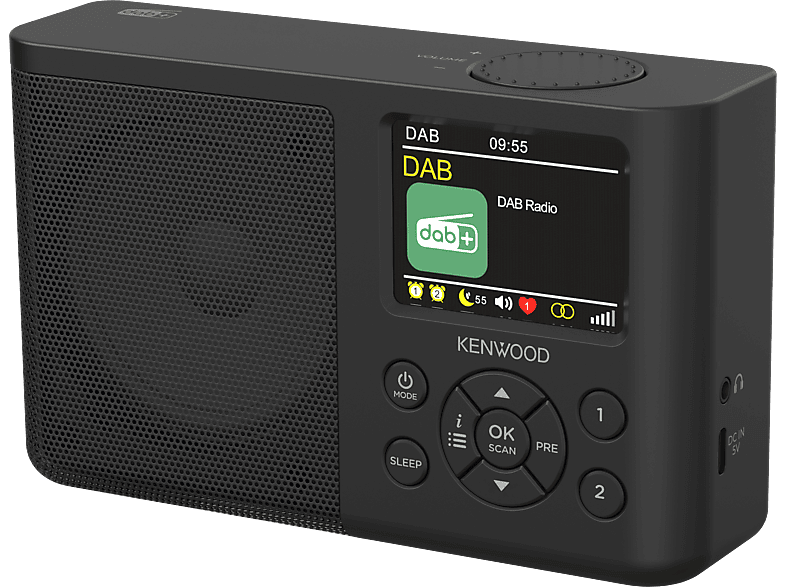 Kenwood CR-M33DAB Tragbares DAB+ Radio mit Bluetooth und integrierten Akku, Schwarz