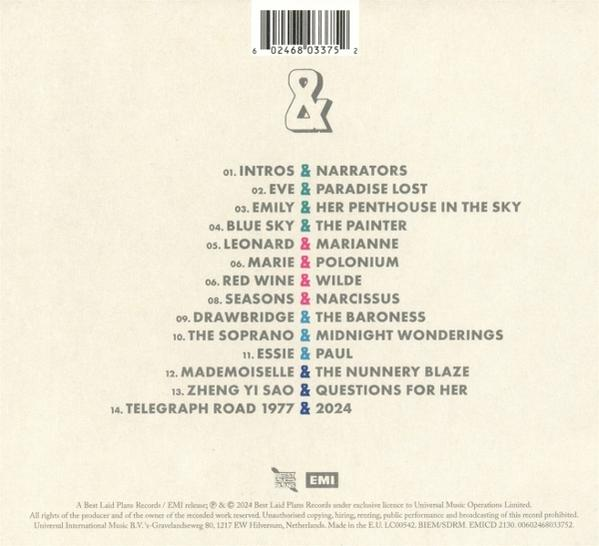 Dos de CD avec texte listant les chansons et un logo EMI.