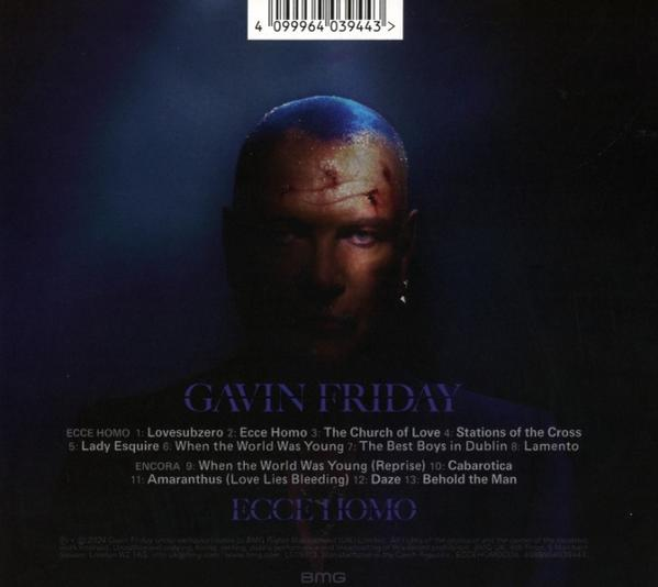 CD-Cover. Gesicht eines Mannes, Gavin Friday, mit Album-Trackliste.