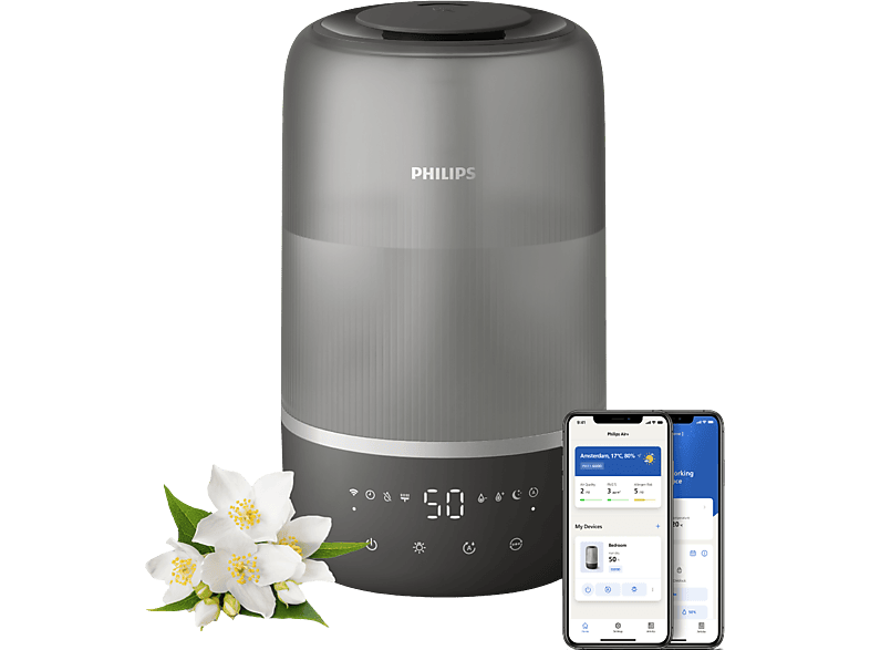 Philips HU 1510/03 1000 Series Luftbefeuchter Grau (19,6 Watt, Raumgröße: 41 m²)