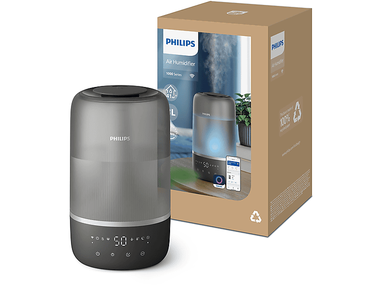 Philips HU 1510/03 1000 Series Luftbefeuchter Grau (19,6 Watt, Raumgröße: 41 m²) — Foto 2 von 5