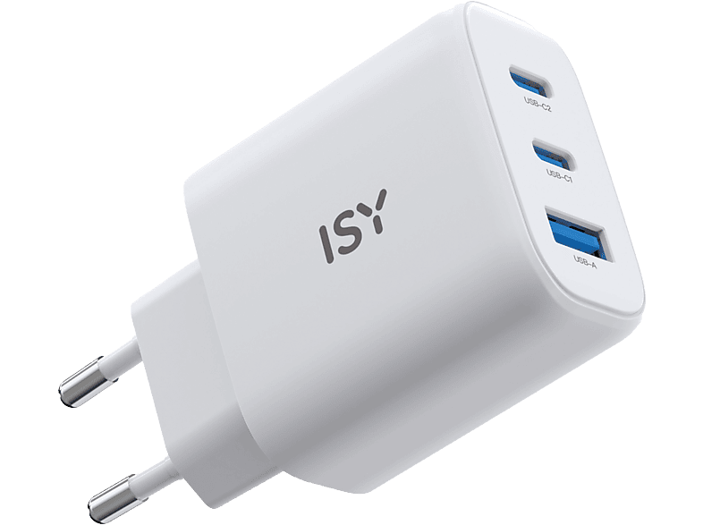 ISY IWC 4145 GaN 45W Universele Oplader met 2x USB-C en 1x USB-A