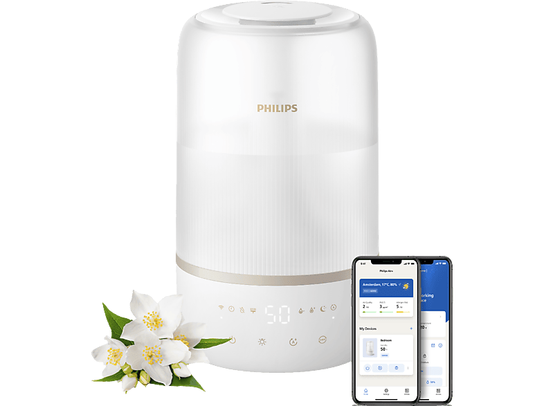 Philips HU1510/04 1000 Series Luftbefeuchter Weiß, Champagner (19,6 Watt, Raumgröße: 41 m²)