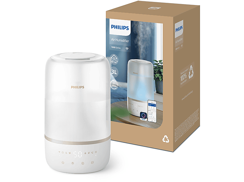 Philips HU1510/04 1000 Series Luftbefeuchter Weiß, Champagner (19,6 Watt, Raumgröße: 41 m²) — Foto 2 von 5