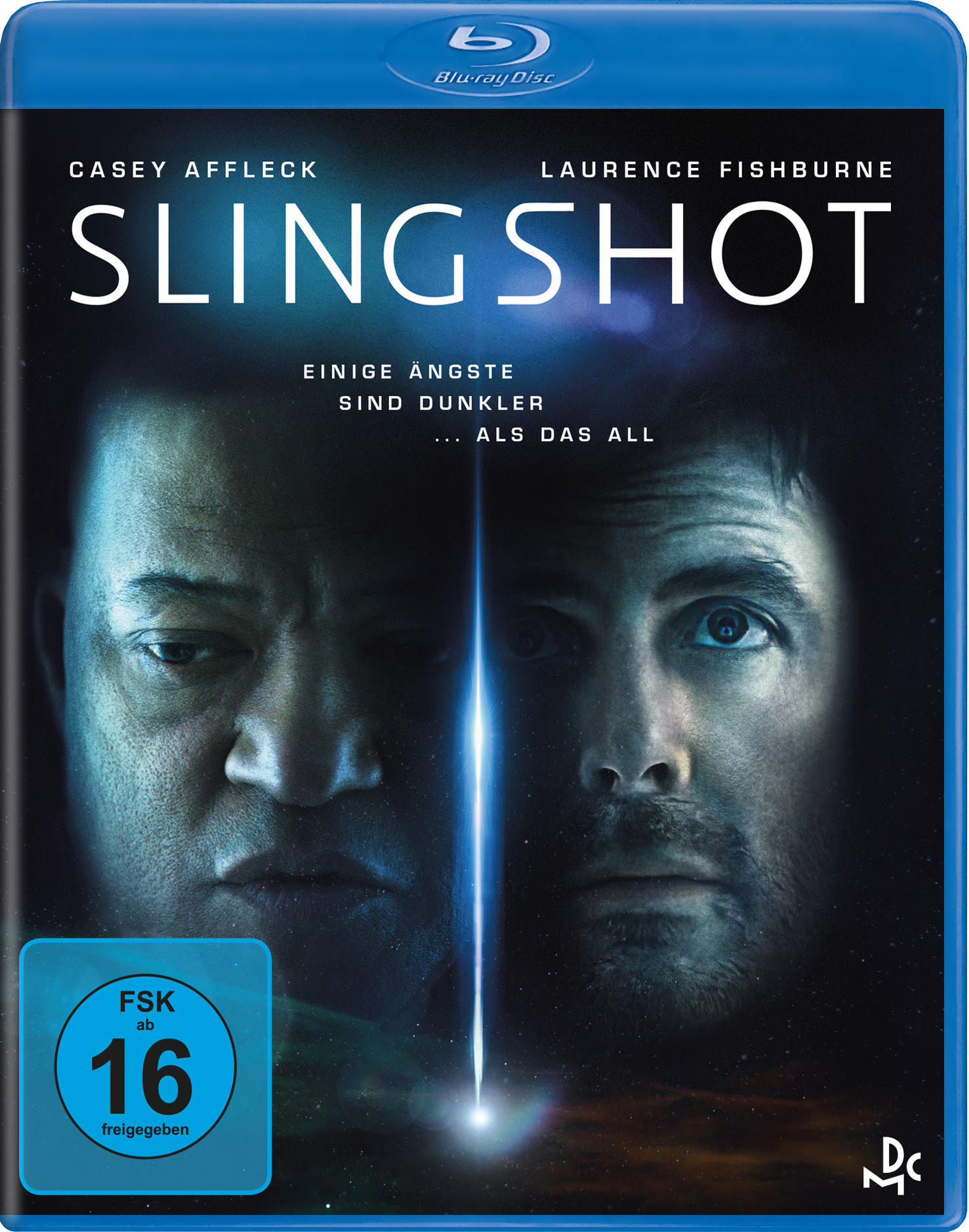 Blu-ray-Filmcover mit einem dunklen Bild von zwei Gesichtern, mit hellem Licht dazwischen.