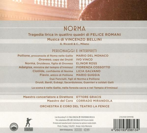 Noten für eine Oper mit Text und Logo, betitelt Norma von Vincenzo Bellini.