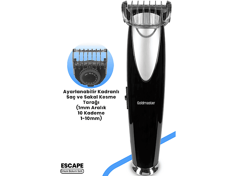 GOLDMASTER Escape GM-8115 Şarjlı Saç Kesme Makinesi Siyah Fiyat