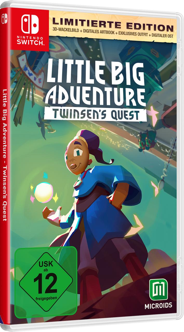 Nintendo Switch-Spielbox mit dem Spiel 'Little Big Adventure - Twinsen's Quest'.