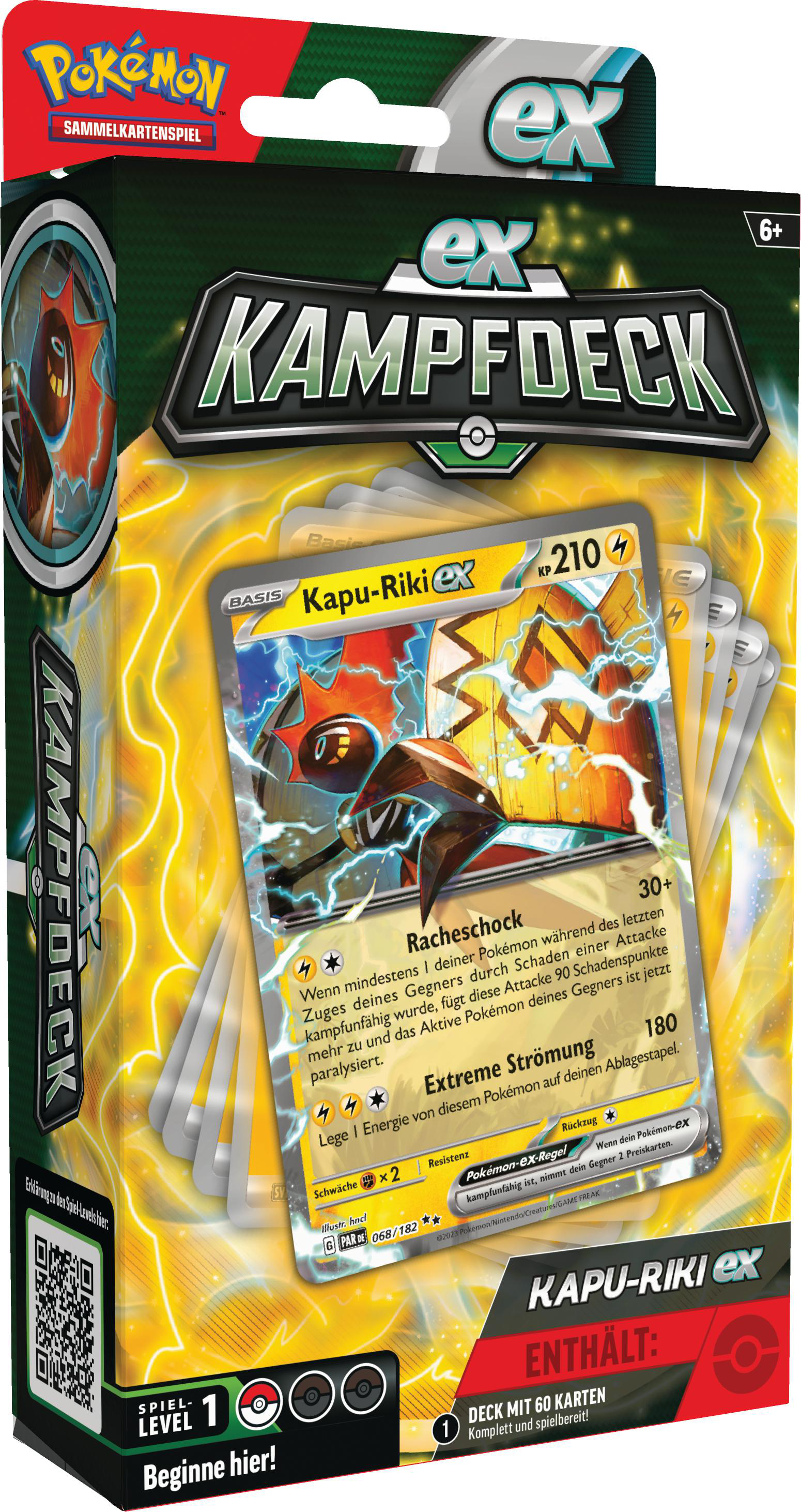 Pokemon TCG ex KAMPFDECK Kartenspielbox, die eine Karte und andere Karten zeigt.