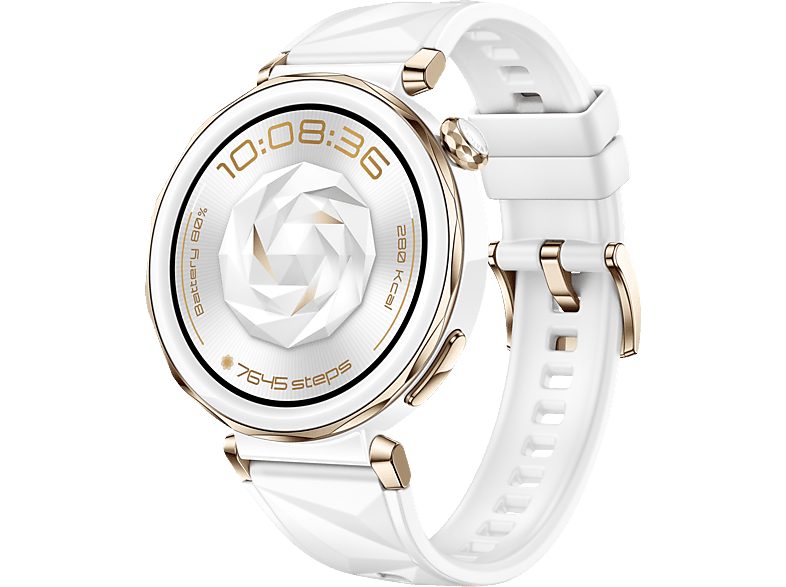 HUAWEI Watch GT5 Pro 42 MM Smartwatch Fluorelastomer, 120 mm- 190 mm , Weiß