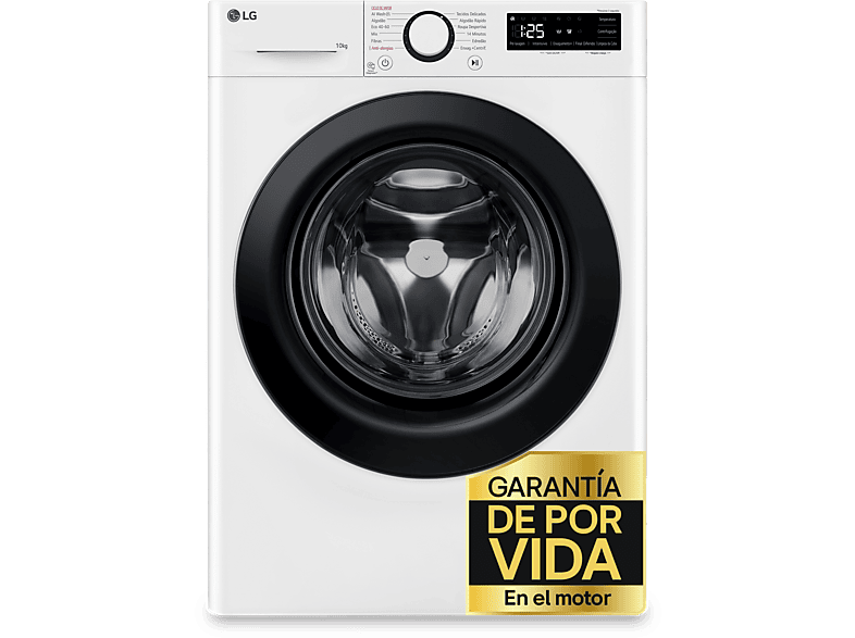 REACONDICIONADO Seminuevo Bueno Lavadora carga frontal - LG F4X1009NWK, 9 kg, 1400 rpm, 10 programas, AI Direct Drive™, Steam™, Blanco