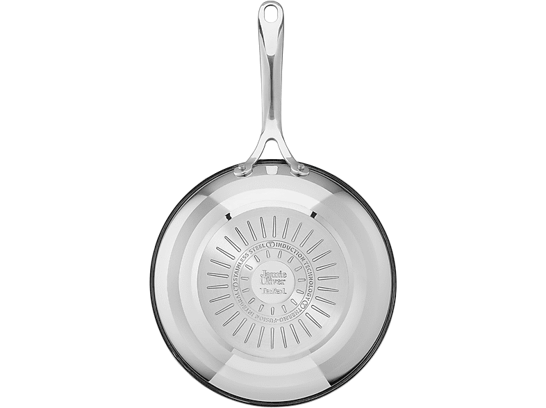 TEFAL E31019 Jamie Oliver Cook' Smart Wokpfanne (Edelstahl, Beschichtung: PTFE, 28 cm)