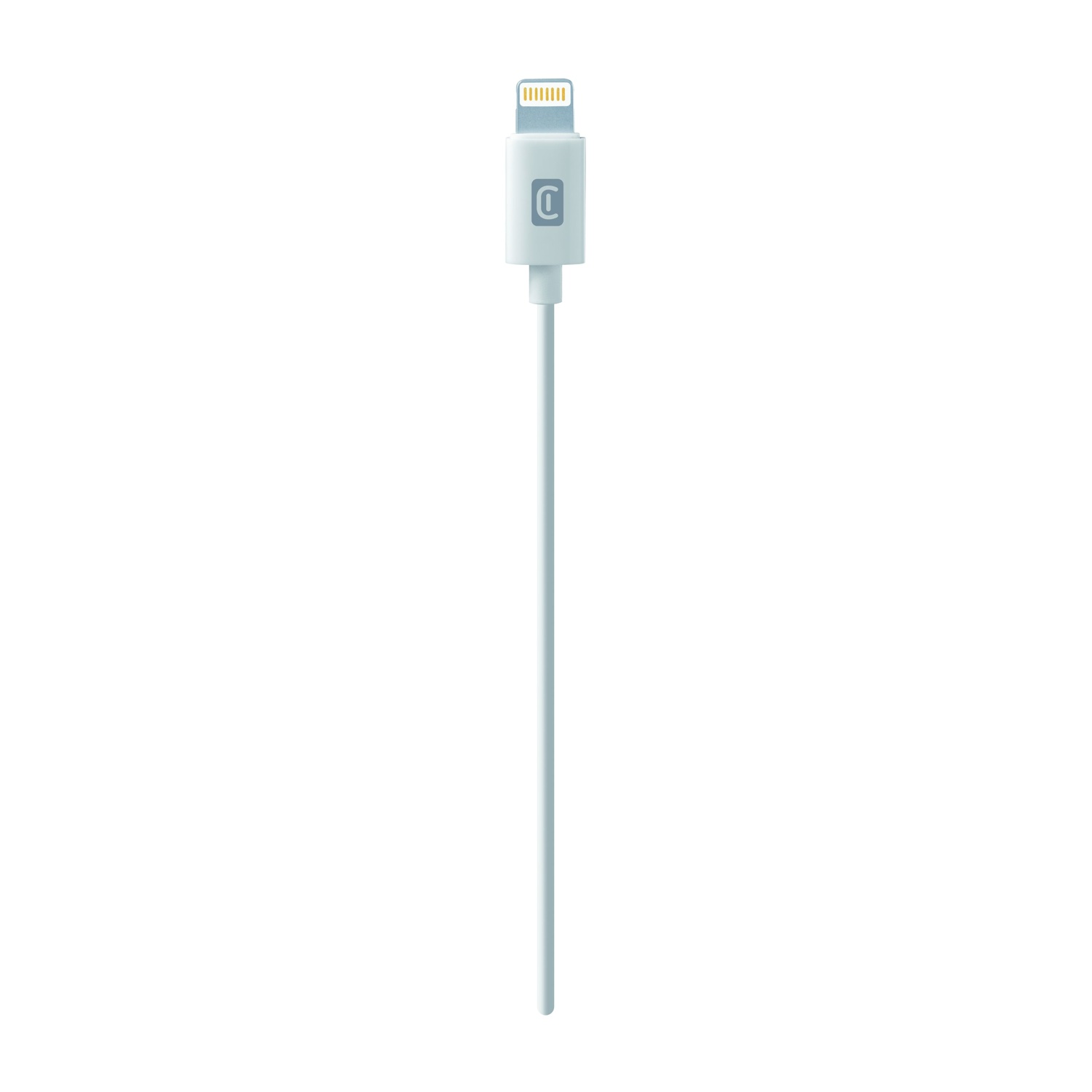 Cavo Lightning bianco. Connettore bianco con logo 'C' e cavo bianco.