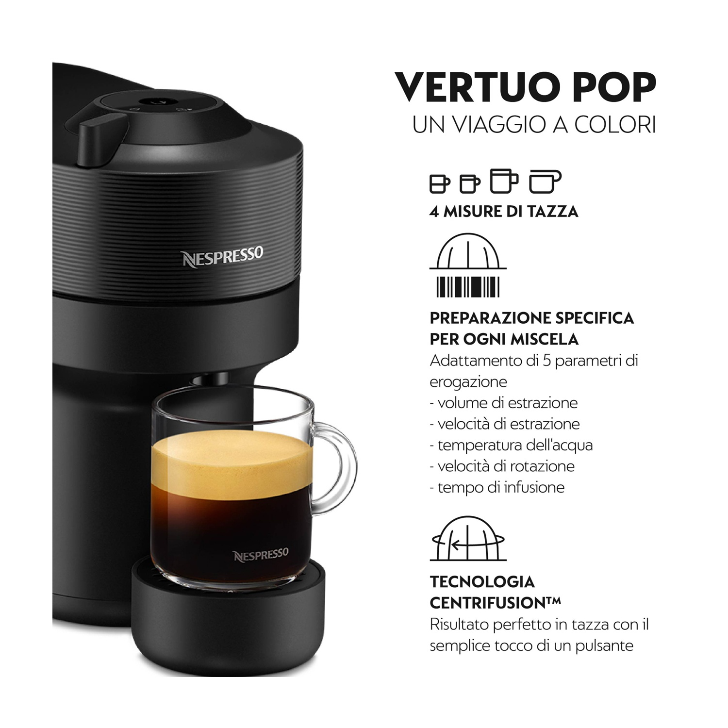 Macchina da caffè Nespresso DeLonghi Vertuo Pop nera