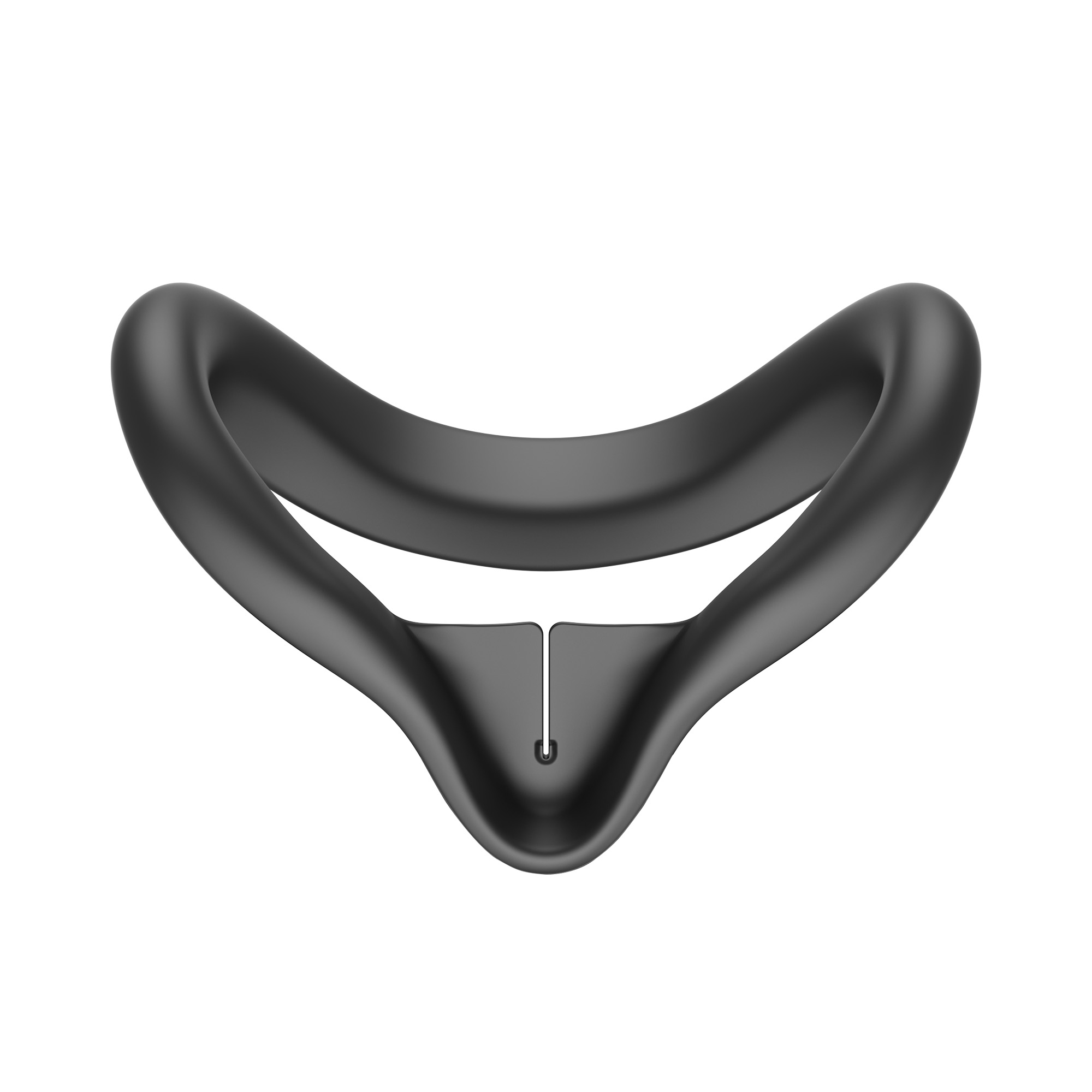 Schwarze VR-Gesichtsabdeckung mit geschwungenem Design und Nasensteg-Ausschnitt.