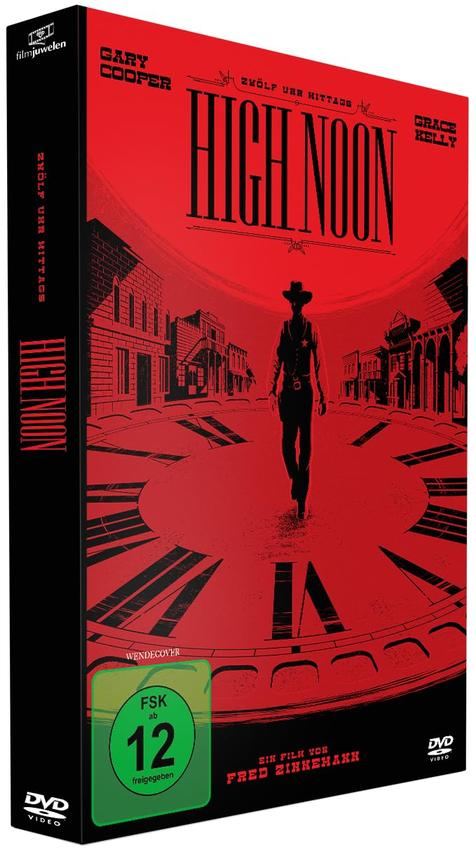 DVD-Hülle des Films High Noon, mit schwarzem und rotem Design.