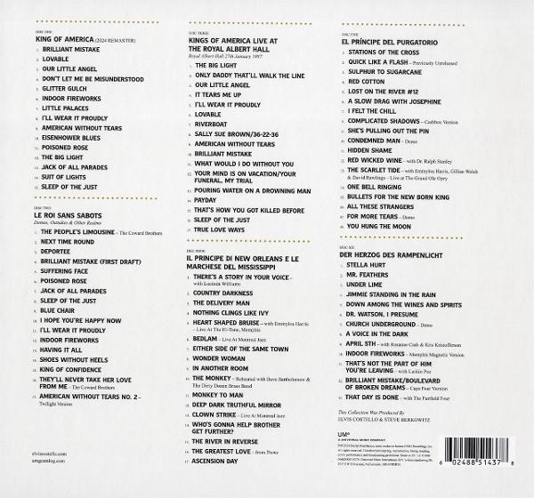 Eine gedruckte Seite mit Albumcover. Sie enthält Songtitel, Künstlernamen und eine Titelliste.