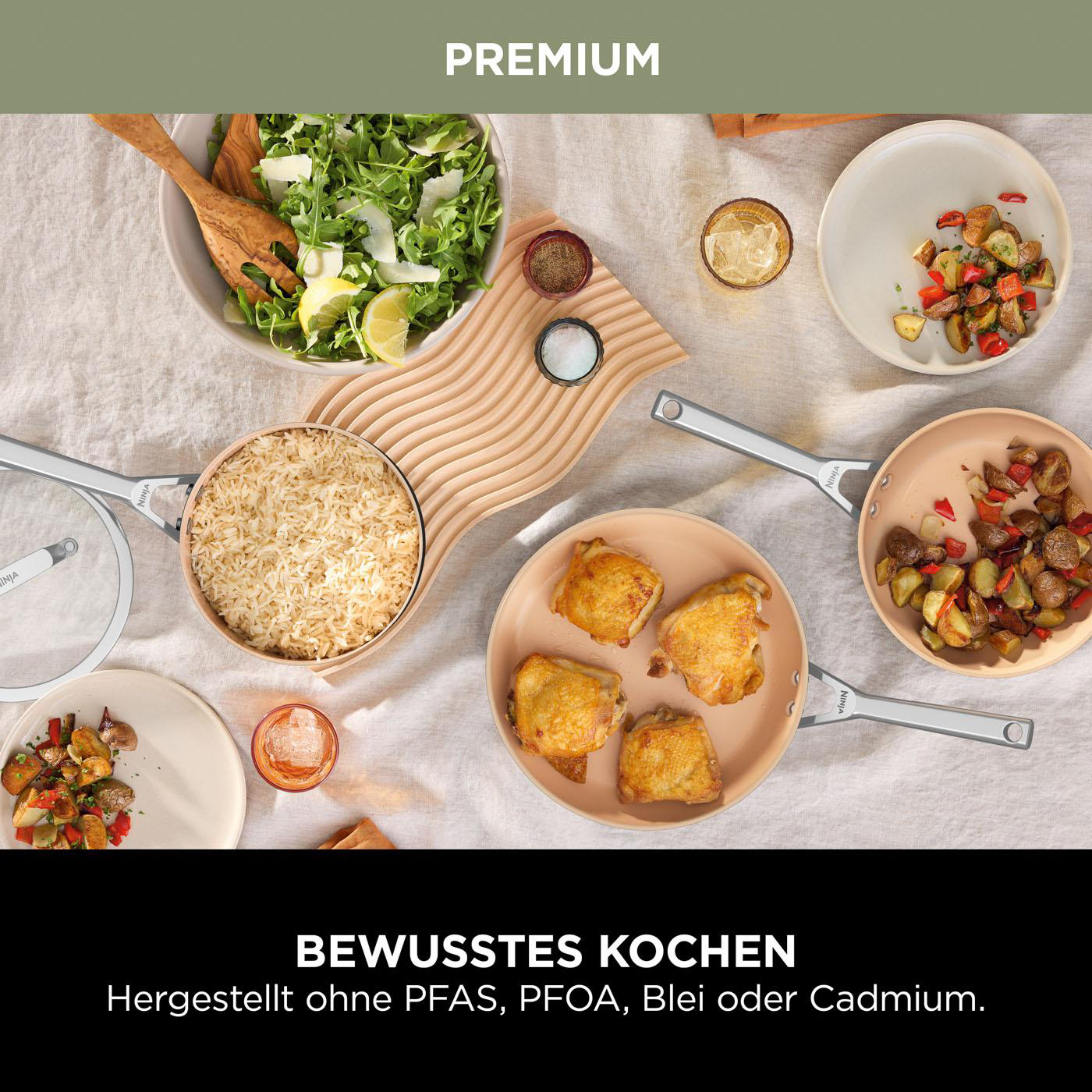 NINJA CW90126DE Premium Keramik Sauteuse (Aluminium, Beschichtung: Keramik, 26 cm)