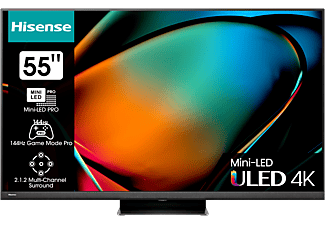 HISENSE 55U8KQ 4K UHD Smart Mini-LED ULED televízió, sötétszürke, 139 cm