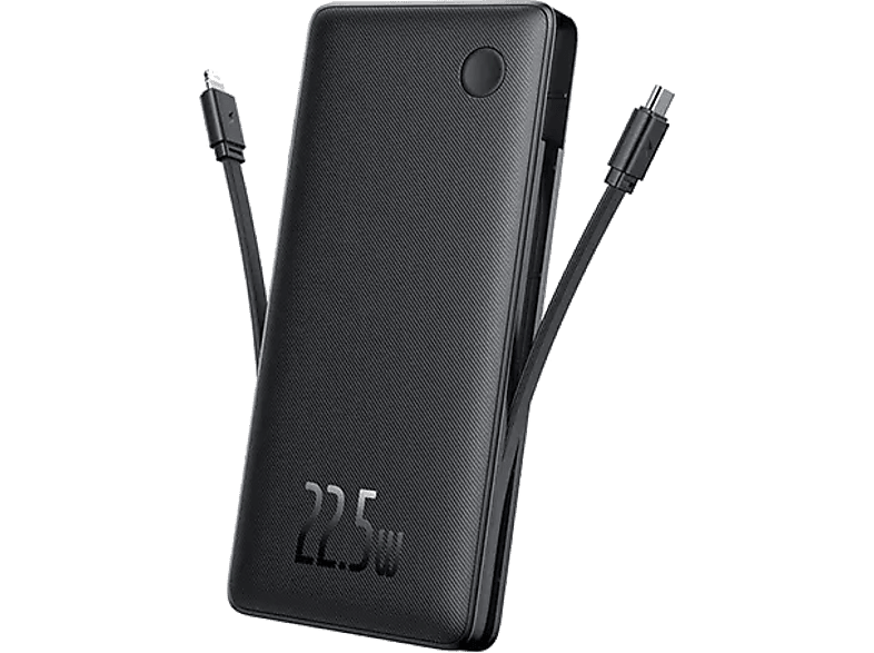 Baseus Airpow Lite 10000mAh 22.5 W Çift Kablo Taşınabilir Şarj Cihazı Kozmik Siyah