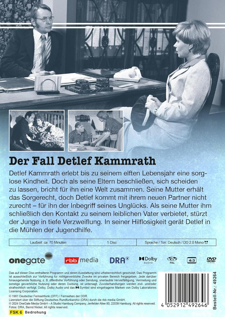 DVD-Hüllenrückseite. Text und Bilder von Personen.