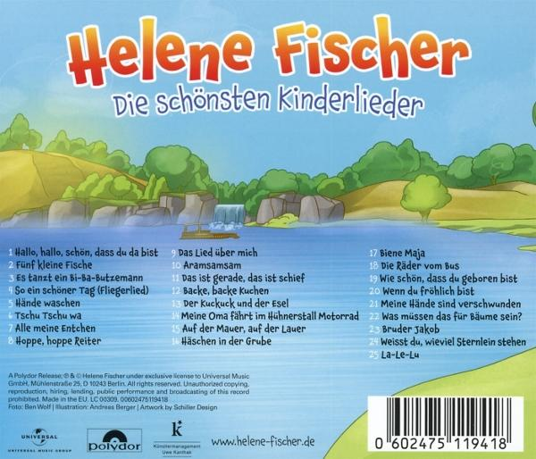 CD-Cover, Helene Fischer, mit Titeln und einer ruhigen Landschaft, blau.