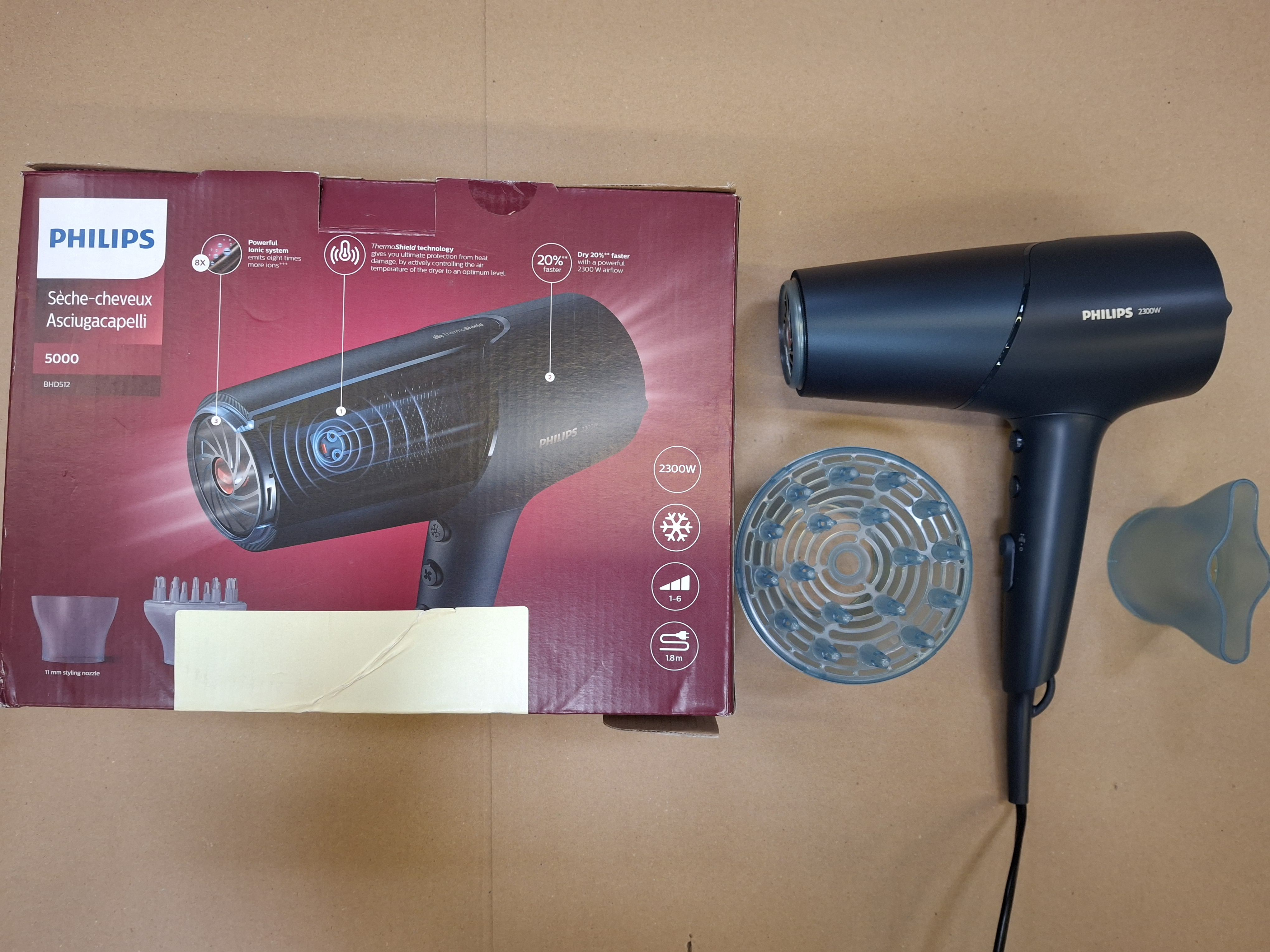 OUTLET - Suszarka do włosów PHILIPS BHD512/00 Seria 5000