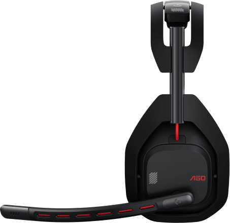 Fekete-piros gamer headset mikrofonnal.