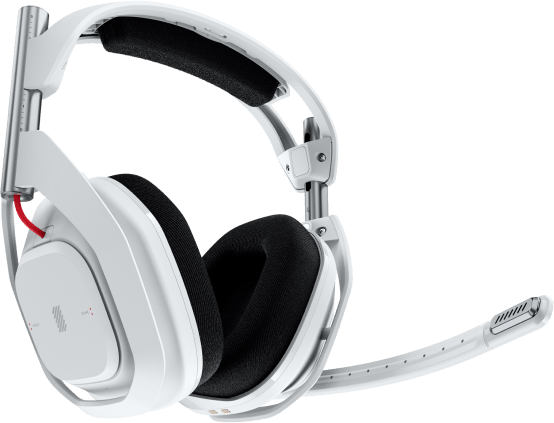 Fehér gamer headset mikrofonnal.
