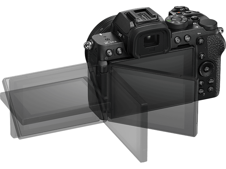 Nikon Z50II spiegellose Systemkamera mit Z DX 16-50mm VR und Z DX 50-250mm VR Objektiv, Tasche und 16GB Speicherkarte, Schwarz; Systemkamera Set — Foto 4 von 5