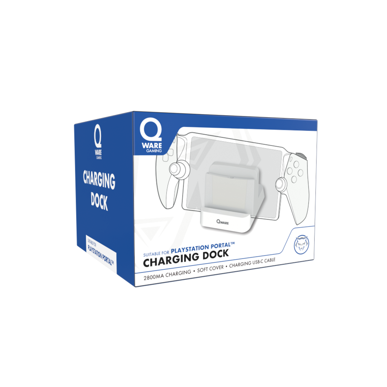 Box art for a charging dock, showing the dock and a PlayStation Portal.