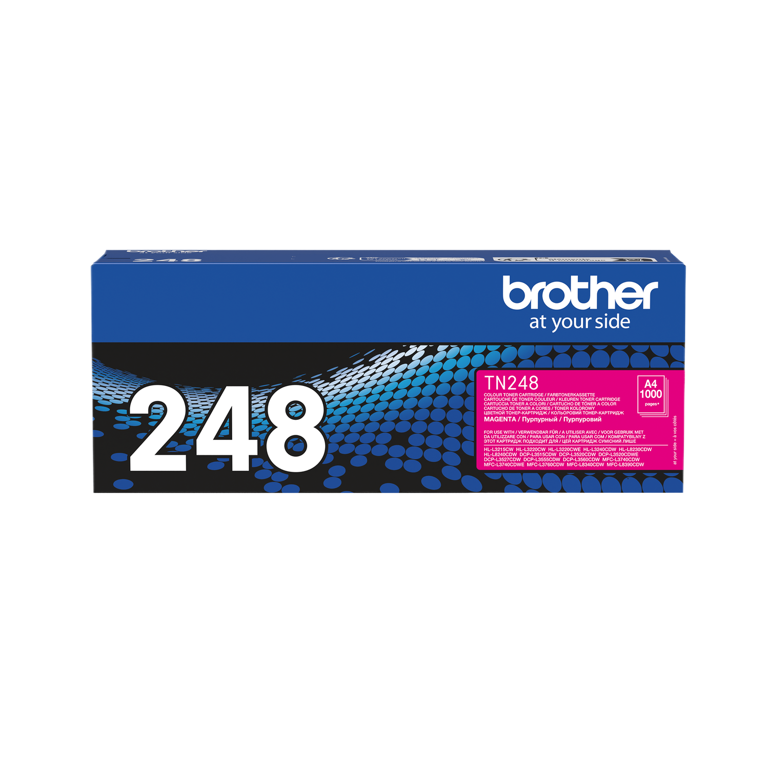 Brother TN248 magenta tonercartridge doos, A4-formaat.