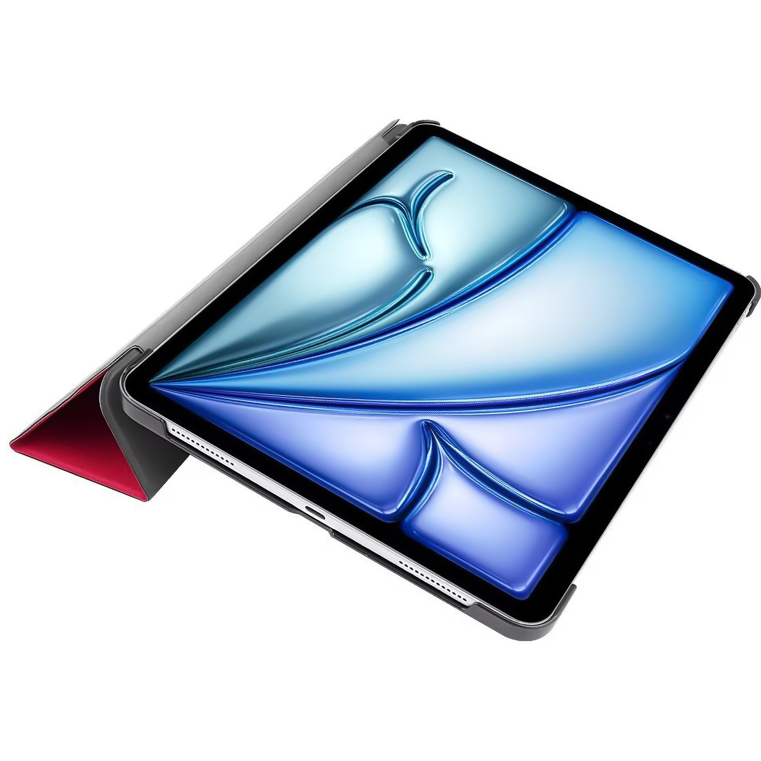 Tablette dans un étui, avec un écran vibrant et coloré.