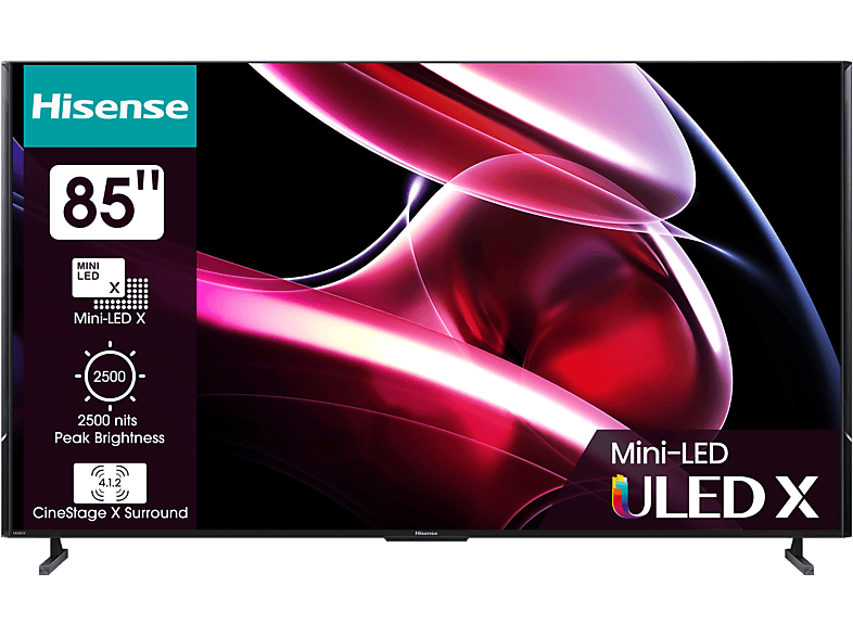 HISENSE 85UXKQ 4K UHD Smart Mini-LED ULED televízió, sötétszürke, 215 cm