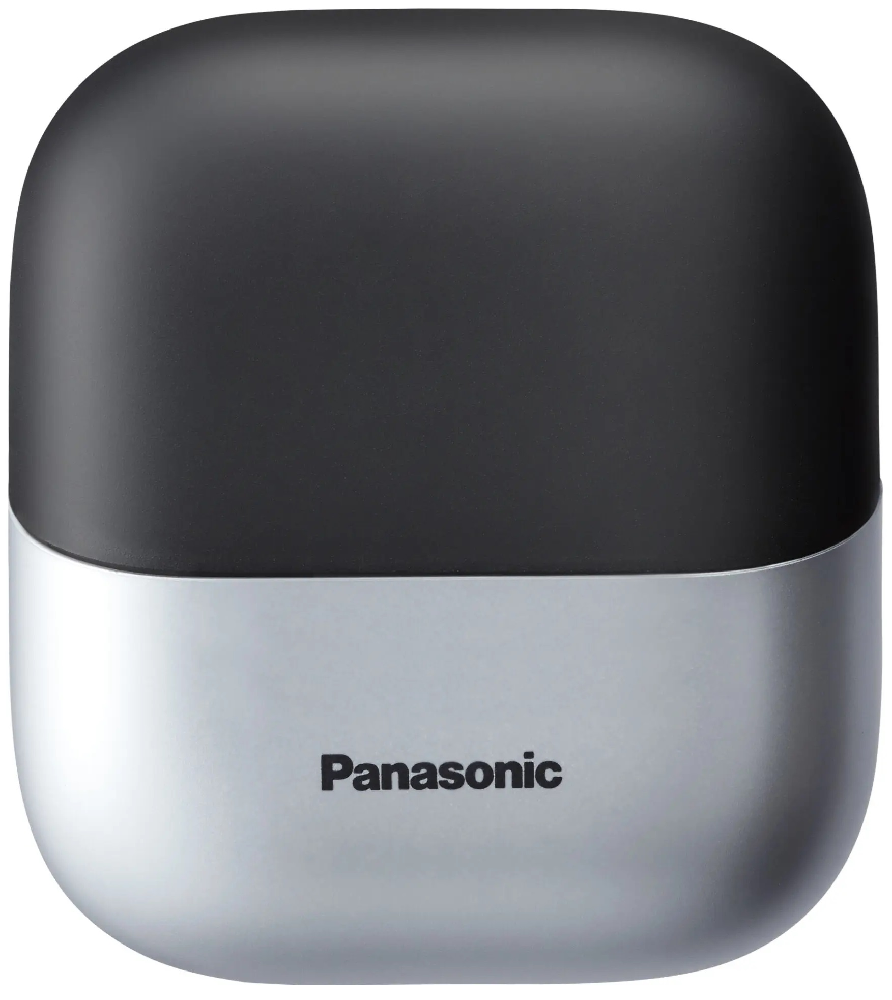 Stacja ładująca Panasonic, z czarną górą i srebrnym dołem.