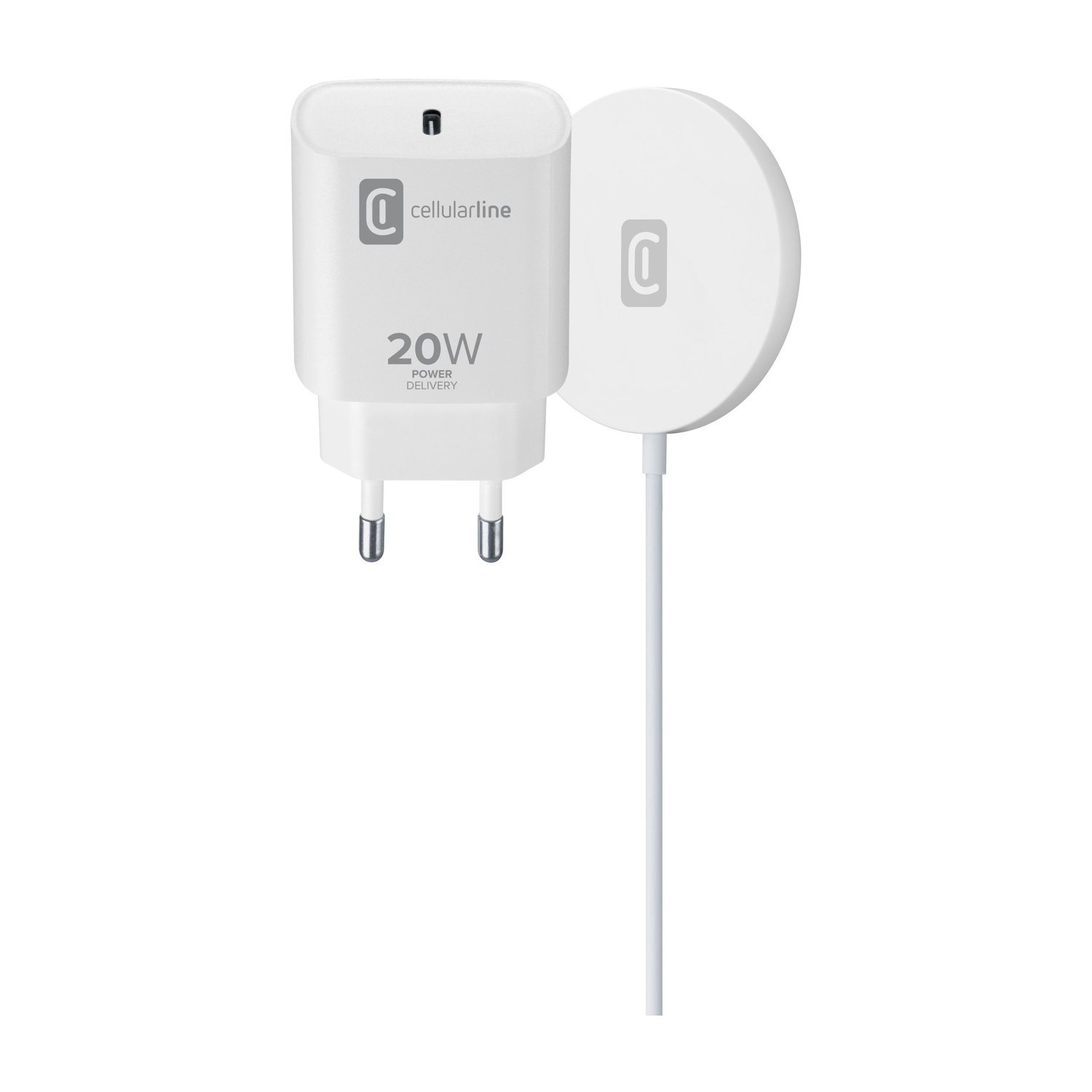 Supporto Magsafe Cellularline Kit Ricarica Pad/Rete 20w