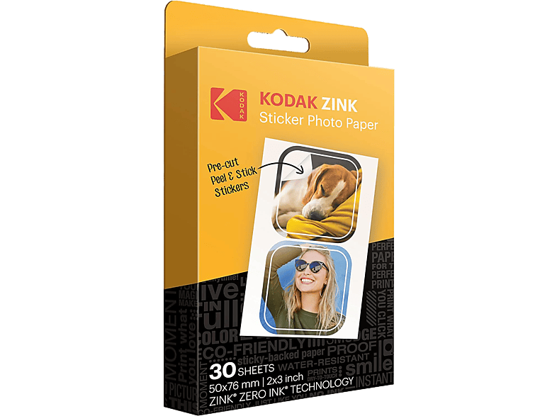 KODAK Zink instant fotópapír, 2x3" papírméret, 30db