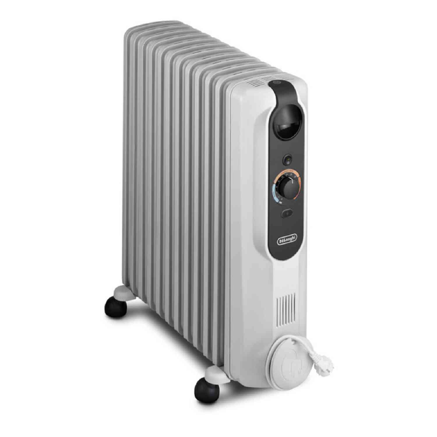 Witte De'Longhi oliegevulde radiator.