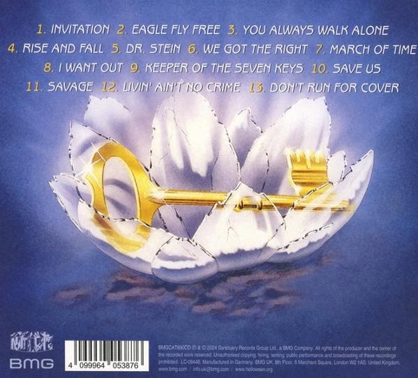 CD-Cover mit goldenem Schlüsseldesign auf einer blütenartigen Struktur. Weißer Hintergrund.