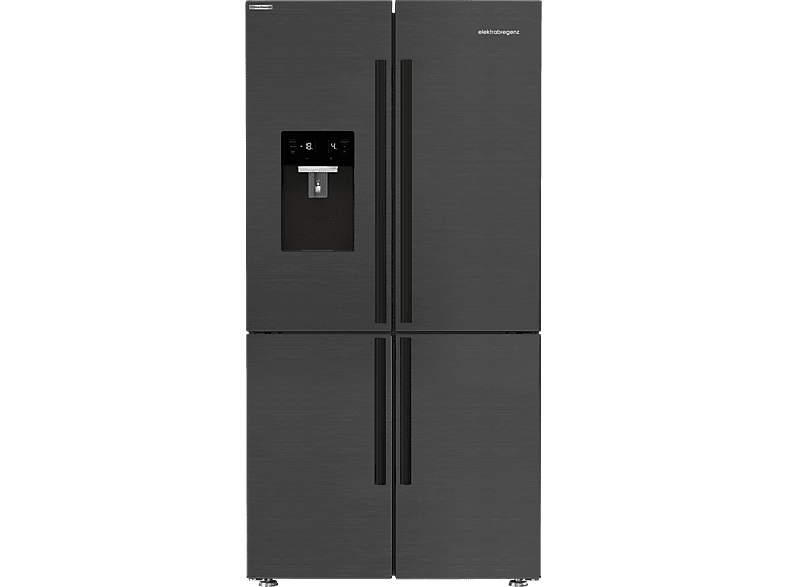 Elektra Bregenz SBSQ 4590 DX Side by Side, Kühl- und Gefrierkombination (565 l, E, 1820 mm hoch, No Frost (verminderte Eisbildung), Dunkler Edelstahl)