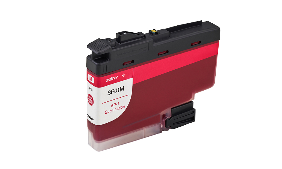 Tintenpatrone, rot und schwarz, für einen Drucker. Aufschrift: Brother SP-1 Sublimation.