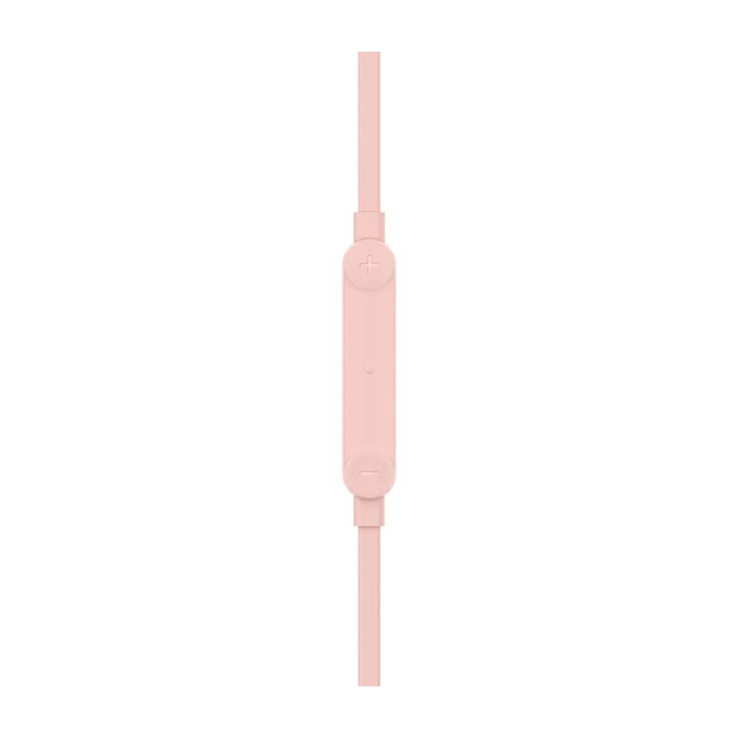 Telecomando in linea rosa con pulsanti più e meno e due fili rosa.