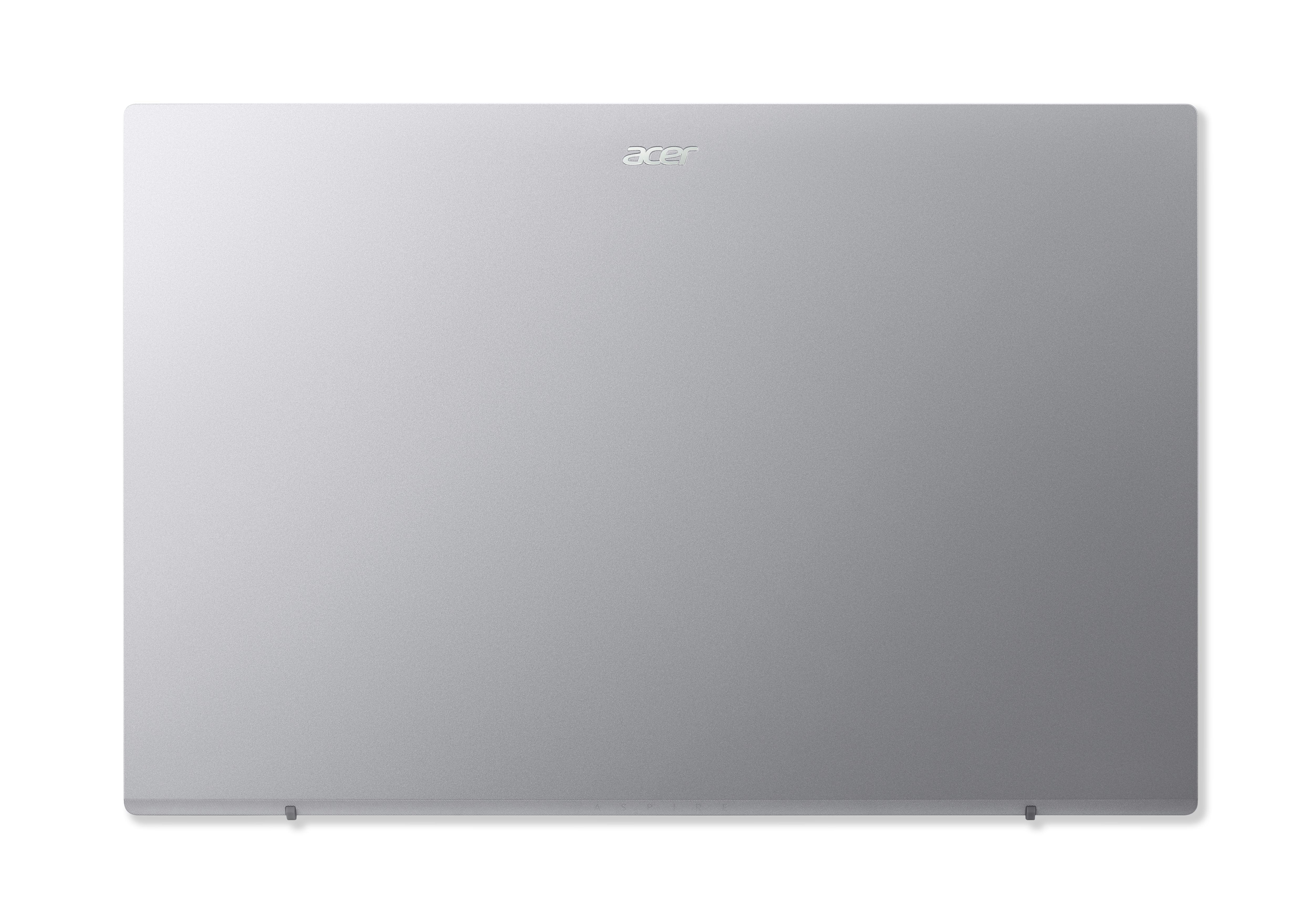 Ein silberner Laptop mit dem Logo 'acer' oben. Der Laptop ist geschlossen.