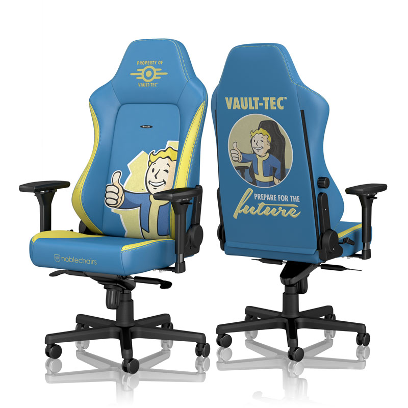 NOBLECHAIRS HEROl - Fallout Vault-Tec Edition Gaming Stuhl, Blau, Gelb